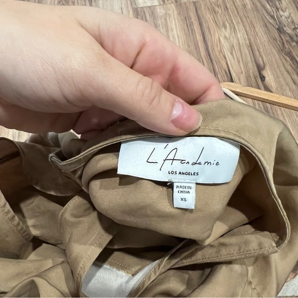 Revolve x L'Academie Tie Sleeve Blouse in Brown - Picture 9 of 13